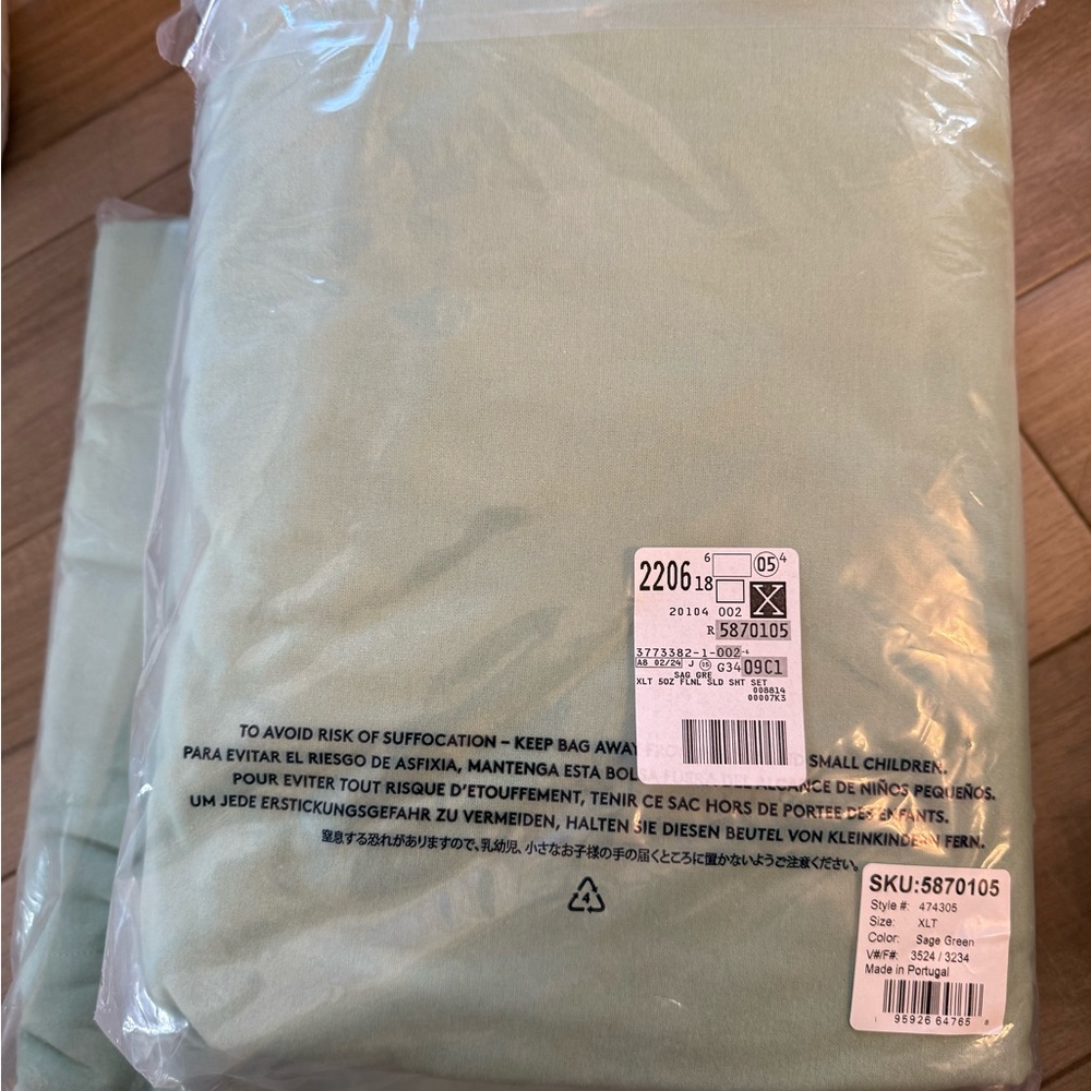 Lands' End Super Soft Cotton Flannel Sheets - 
Sage Green Extra Long Twin